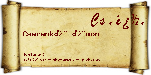 Csarankó Ámon névjegykártya
